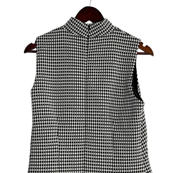J.McLaughlin Sleeveless Mock-Neck Shift Dress Classic Houndstooth Size Large - Picture 6 of 9